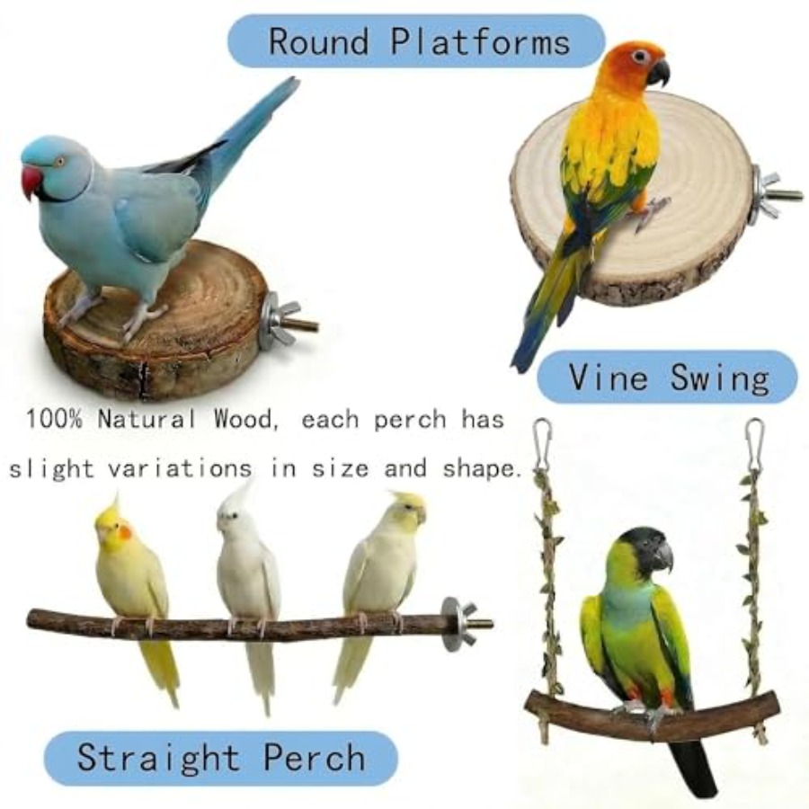 8PCS natural wood bird perches - огляд і ціна Health & Wellness Programs